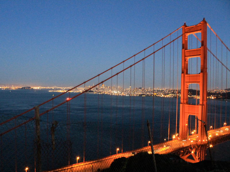 Aerial view of the Golden Gate Bridge in San Francisco