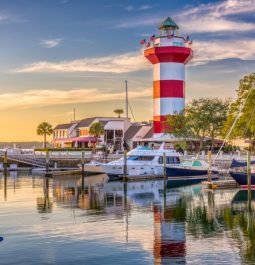 light house and boat slips at hilton head sc