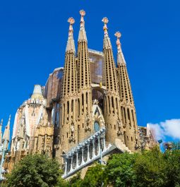 Sagrada Familia church in Barcelona with its unique Gothic style
