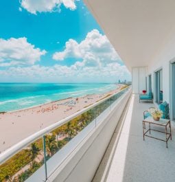 view from balcony at a miami beach hotel