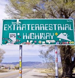 Extraterrestrial Highway sign in Rachel, Nevada