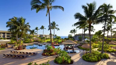 tropical landscaping at The Westin Princeville Ocean Resort Villas