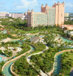 resort in the bahamas with different pools and a lazy river