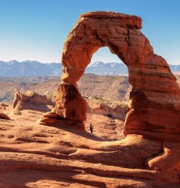 view of sandstone arch in arches national park