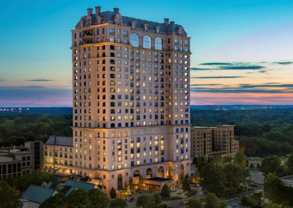 tower hotel at sunset