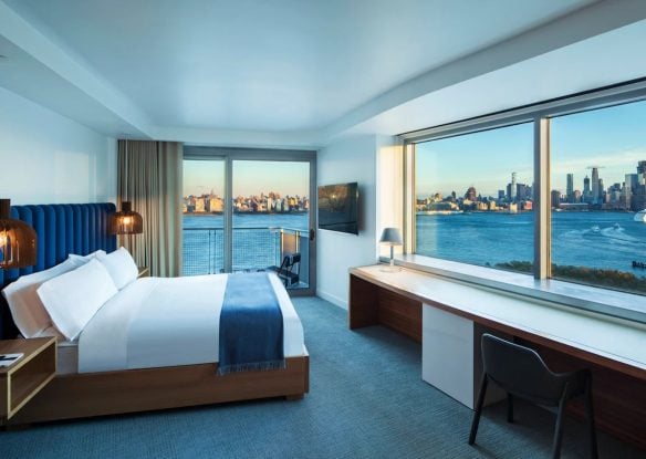 guest room with city views