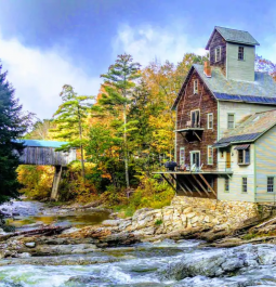 Kingsley Grist Mill in the fall