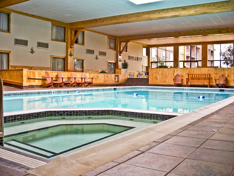 A view of the Indoor Swimming Pool and Whirlpool at the Crowne Plaza Lake Placid resort