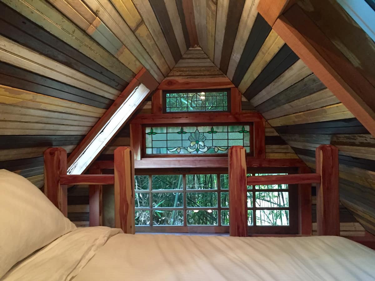 Sleeping Loft with Vintage Stained Glass
