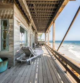 Rustic porch with ocean view