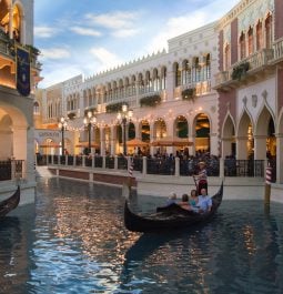 Gondola on the canal at the Venetian Hotel in Las Vegas