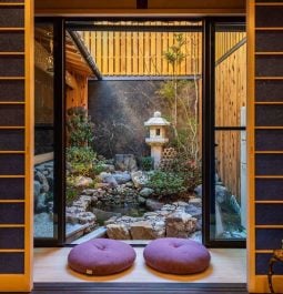 Traditional Japanese home with view to garden
