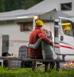 People by their camper