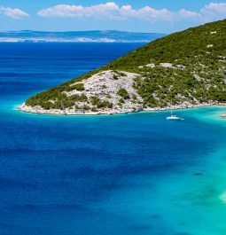 Aerial view of Rab island in Croatia