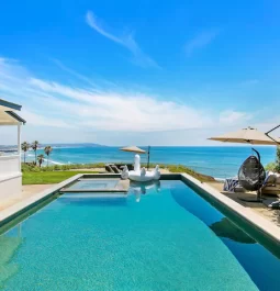 Pool overlooking the ocean at home