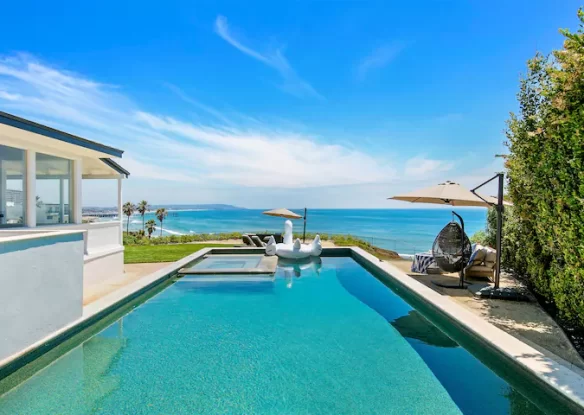 Pool overlooking the ocean at home