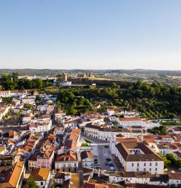 Bird's eye view of Evora and surrounding villages