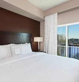 Hotel room overlooking the lake
