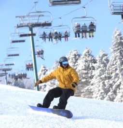 snowboarder at Seven Springs Ski Resort