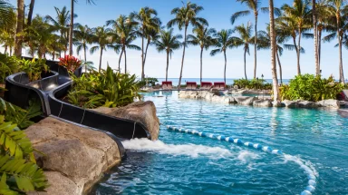 pool with water slide at Sheraton Waikiki