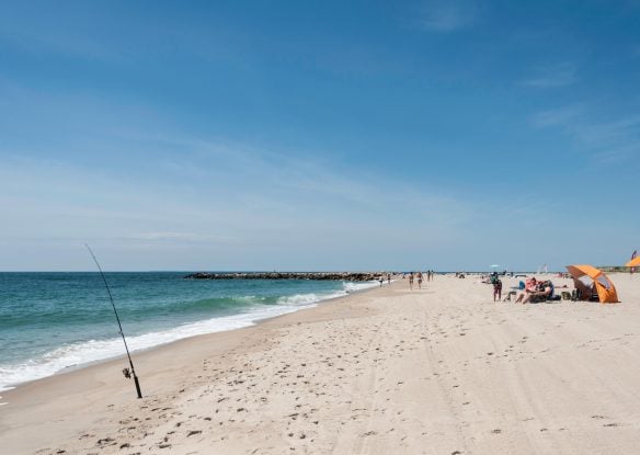 White sand beach in Rhode Island