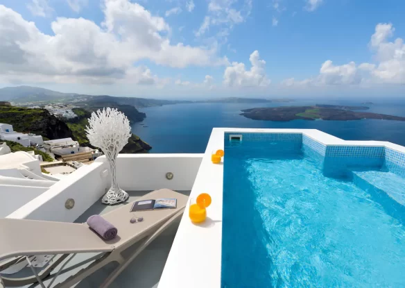 outdoor private pool at greek villa