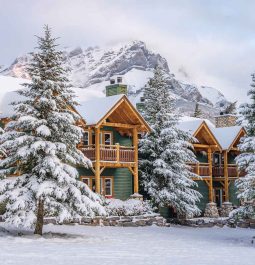 exterior of Buffalo Mountain Lodge at winter