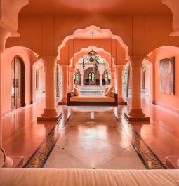 Pink, Moroccan-esque spa room