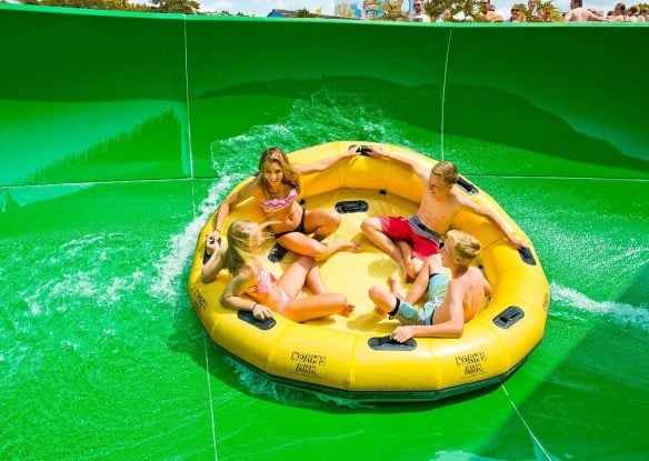green water slide at Noah's Ark Waterpark