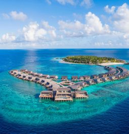 aerial view of The St. Regis Maldives Vommuli Resort