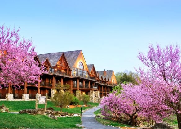 exterior of Big Cedar Lodge in spring