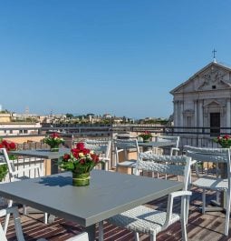 Rooftop terrace with Rome view